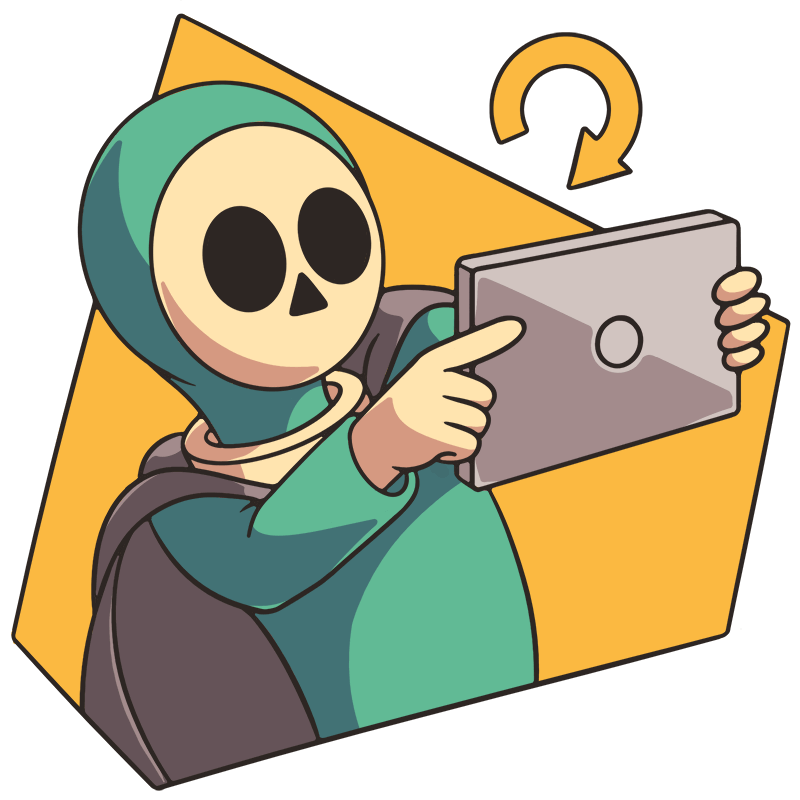 example of a device in landscape mode